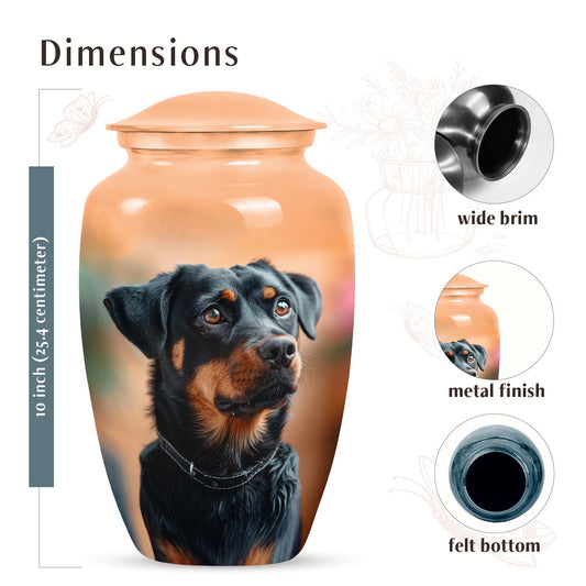 Rottweiler Keepsake Cremation Urn for Pet Ashes - Dog Memorial Urn