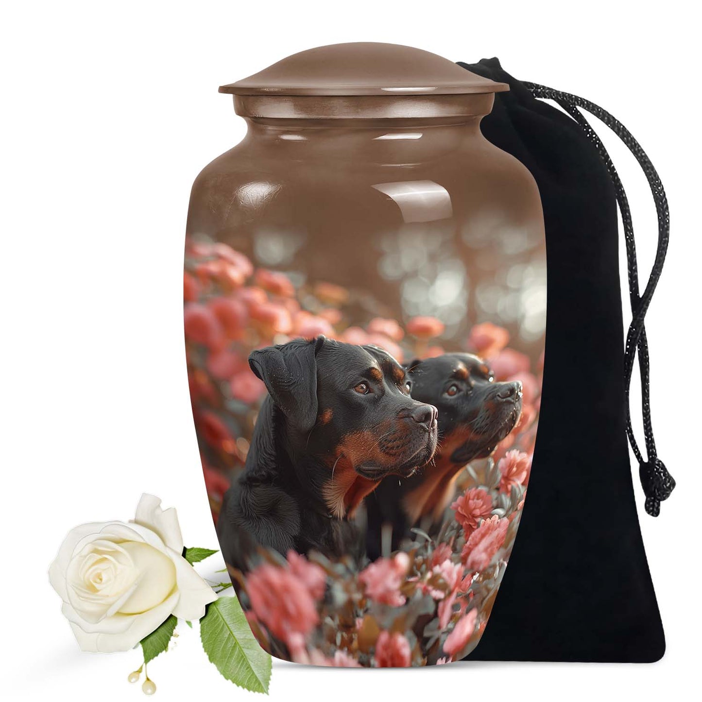 Brown Personalized Dog Keepsake Urn for Pet Ashes - Yatskia