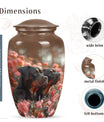 Two Rottweilers Dog Urn for Ashes – Brown Pet Memorial Keepsake