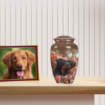 Brown Personalized Dog Keepsake Urn for Pet Ashes - Yatskia