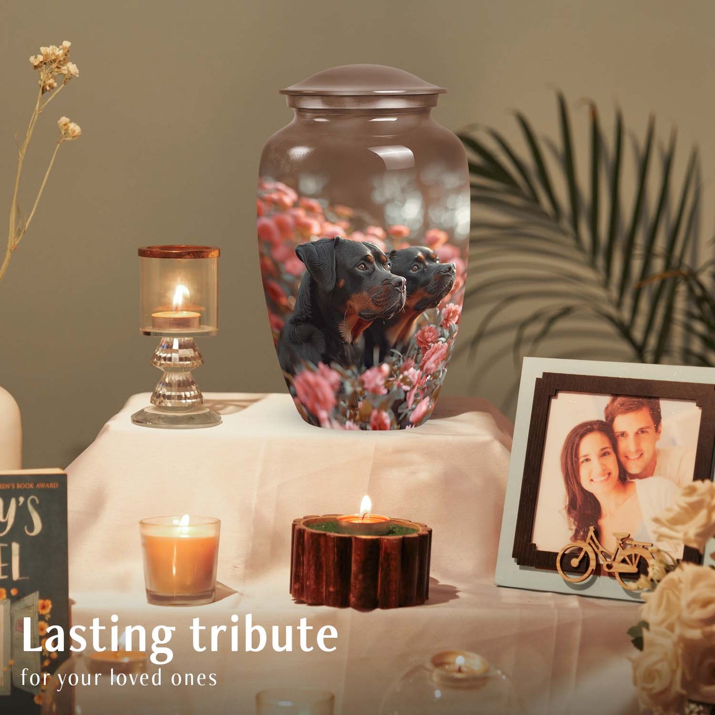 Brown Personalized Dog Keepsake Urn for Pet Ashes - Yatskia