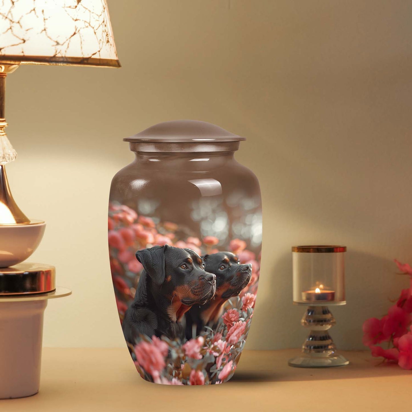Brown Personalized Dog Keepsake Urn for Pet Ashes - Yatskia