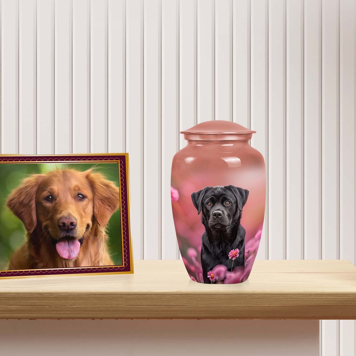 Black Personalized Dog Keepsake Urn for Pet Ashes - Yatskia