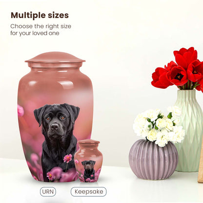 Black Personalized Dog Keepsake Urn for Pet Ashes - Yatskia