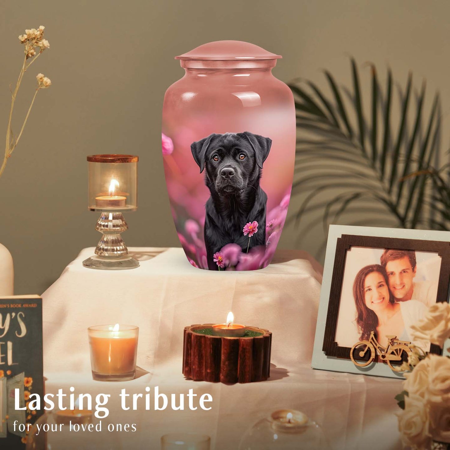 Black Personalized Dog Keepsake Urn for Pet Ashes - Yatskia