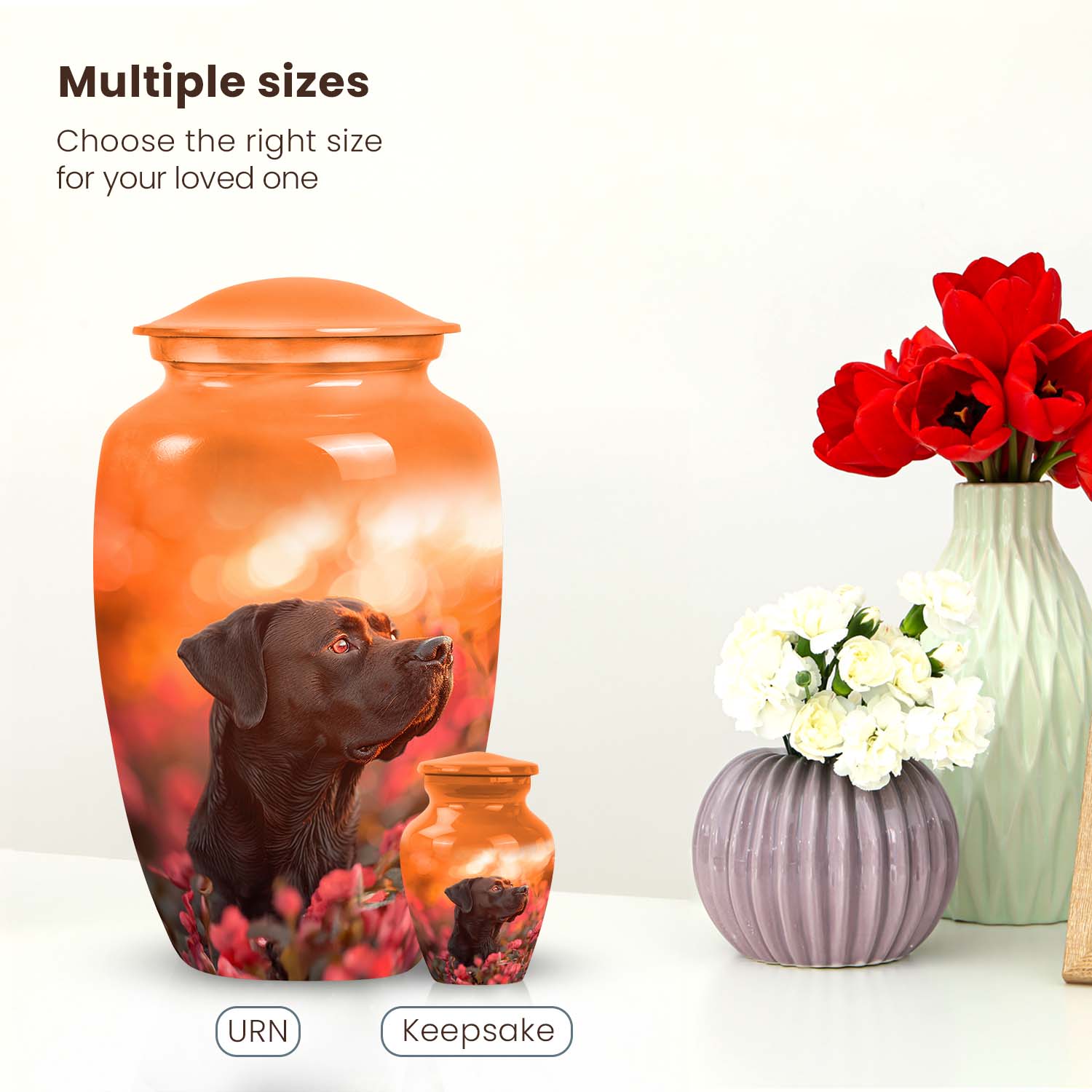 Labrador Personalized Urn for Pet Dog Ashes - Pet Cremation Urns for Dogs
