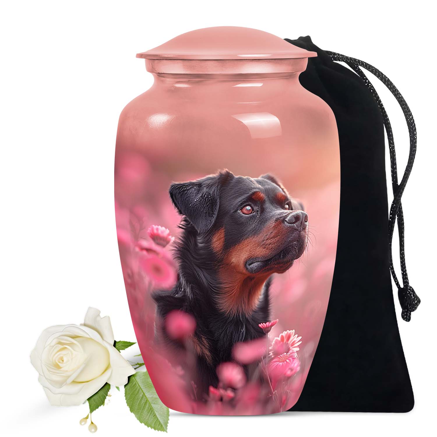 Rottweiler Pet Mini Urn for Ashes | Custom Memorial Keepsake Urn