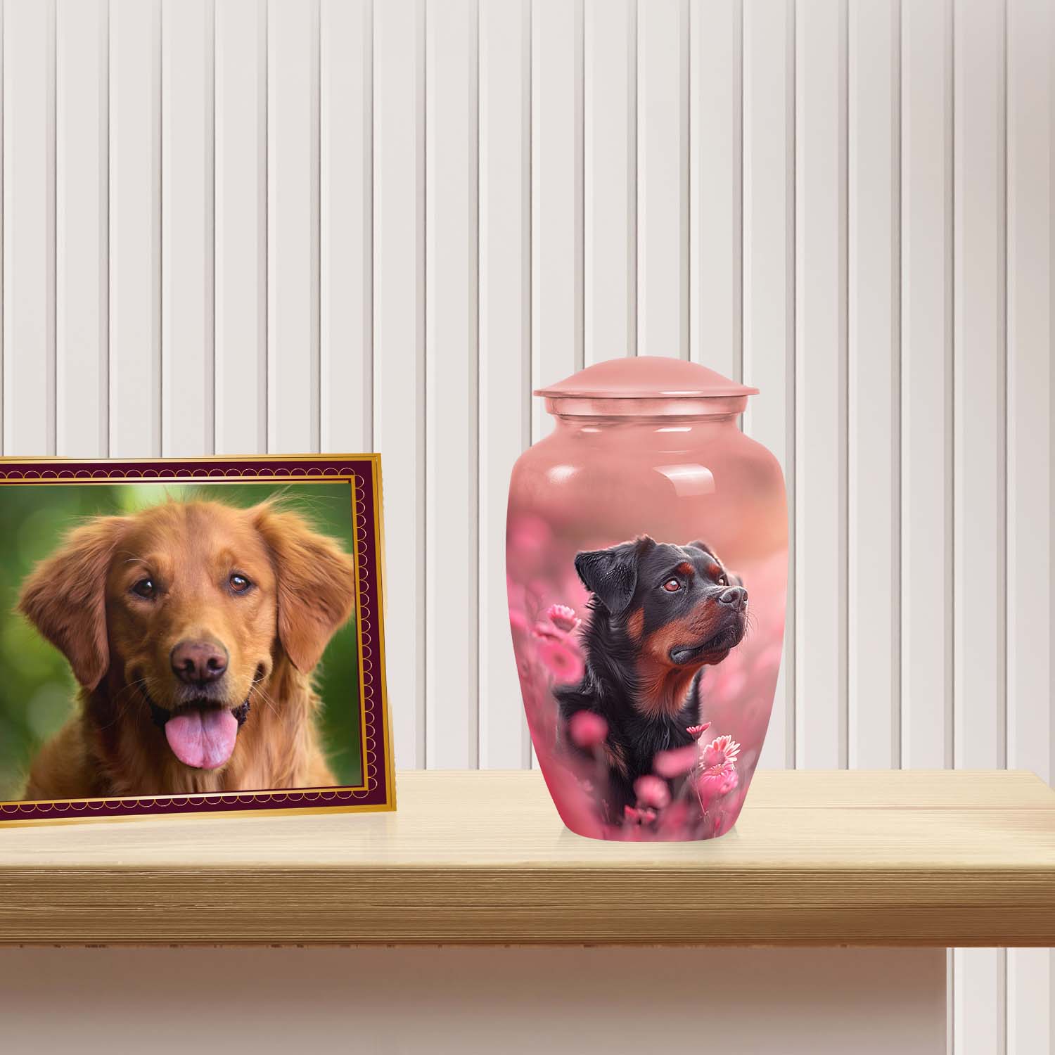 Rottweiler Pet Mini Urn for Ashes | Custom Memorial Keepsake Urn