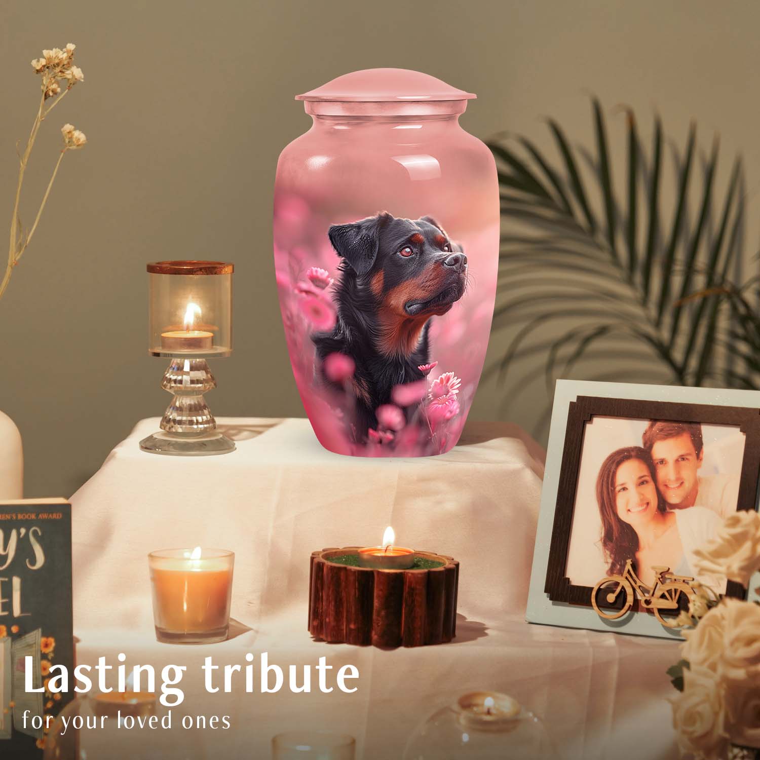 Rottweiler Pet Mini Urn for Ashes | Custom Memorial Keepsake Urn