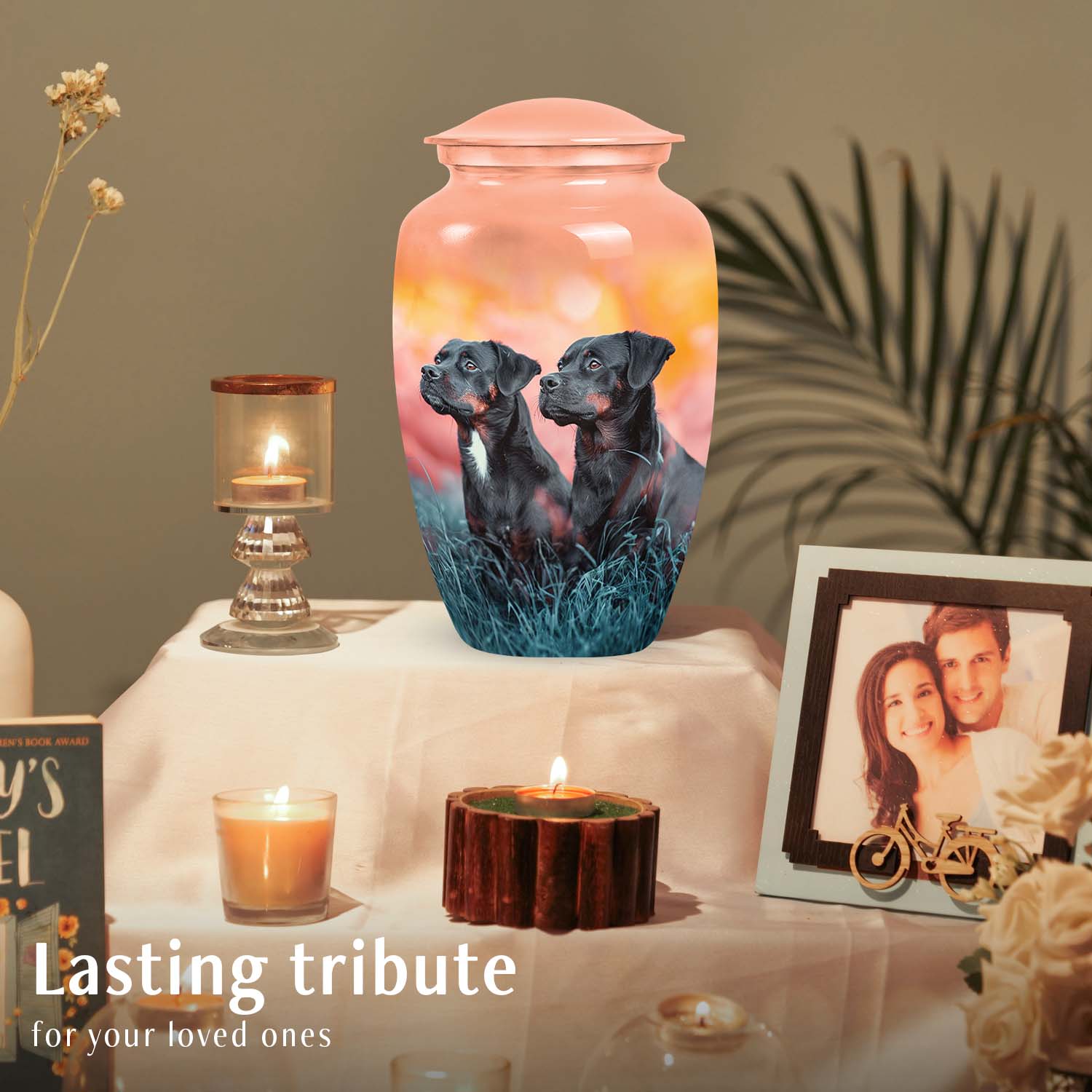 Rottweiler Dog Funeral Memorial Urn for Ashes - Custom Pet Urn