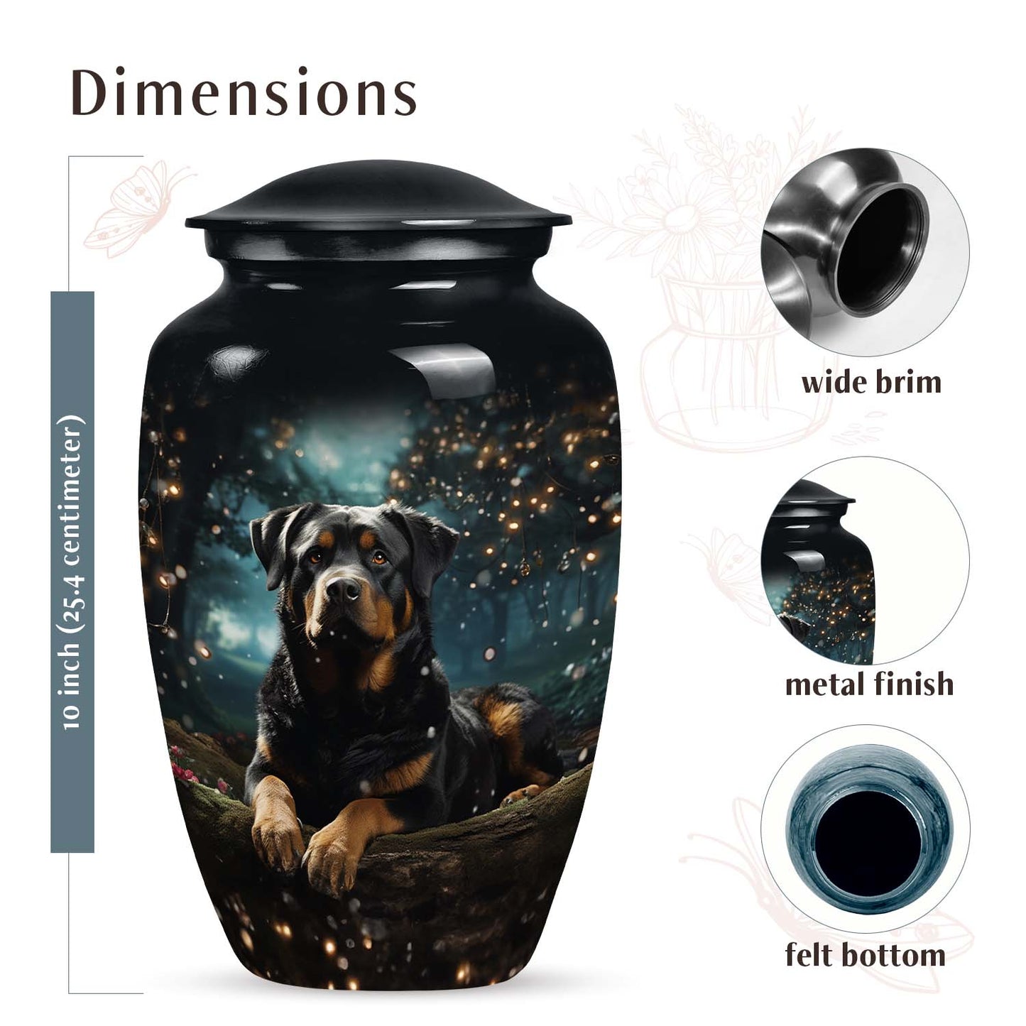 Rottweiler Memorial Urn - Heartfelt Tribute for Pet Owners