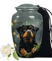 Rottweiler Dog Urn for Ashes – Gray Pet Memorial Keepsake