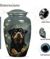 Rottweiler Dog Urn for Ashes – Gray Pet Memorial Keepsake