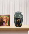 Rottweiler Dog Urn for Ashes – Gray Pet Memorial Keepsake