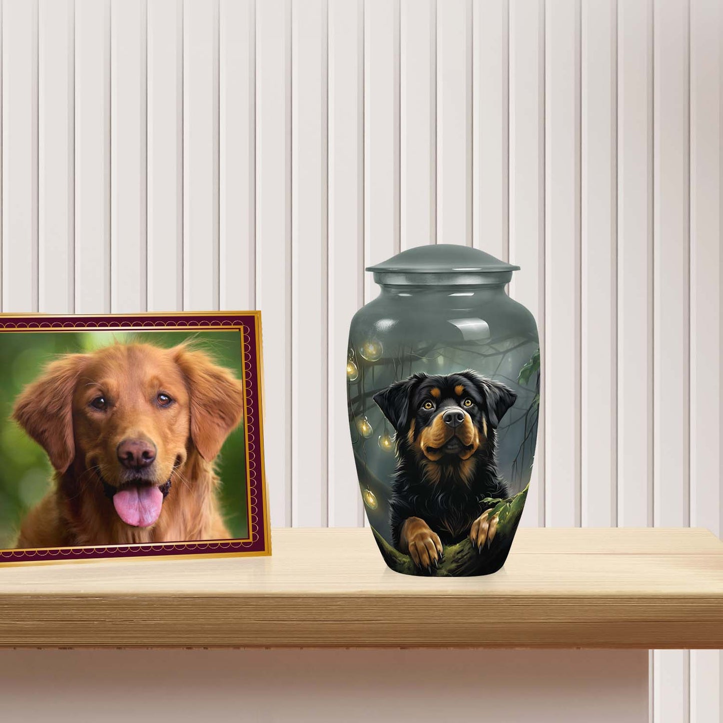Gray Personalized Dog Keepsake Urn for Pet Ashes - Yatskia
