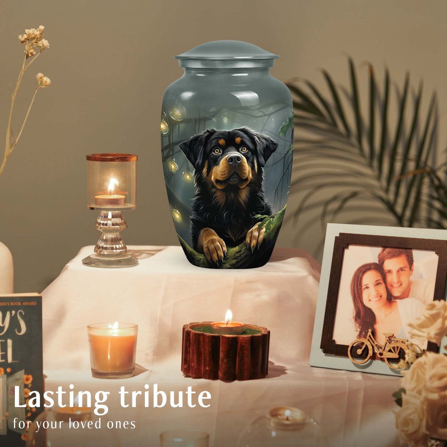 Gray Personalized Dog Keepsake Urn for Pet Ashes - Yatskia