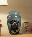 Rottweiler Dog Urn for Ashes – Gray Pet Memorial Keepsake