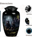 Two Rottweilers Dog Urn for Ashes – Black Pet Memorial Keepsake