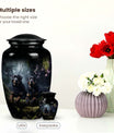 Two Rottweilers Dog Urn for Ashes – Black Pet Memorial Keepsake