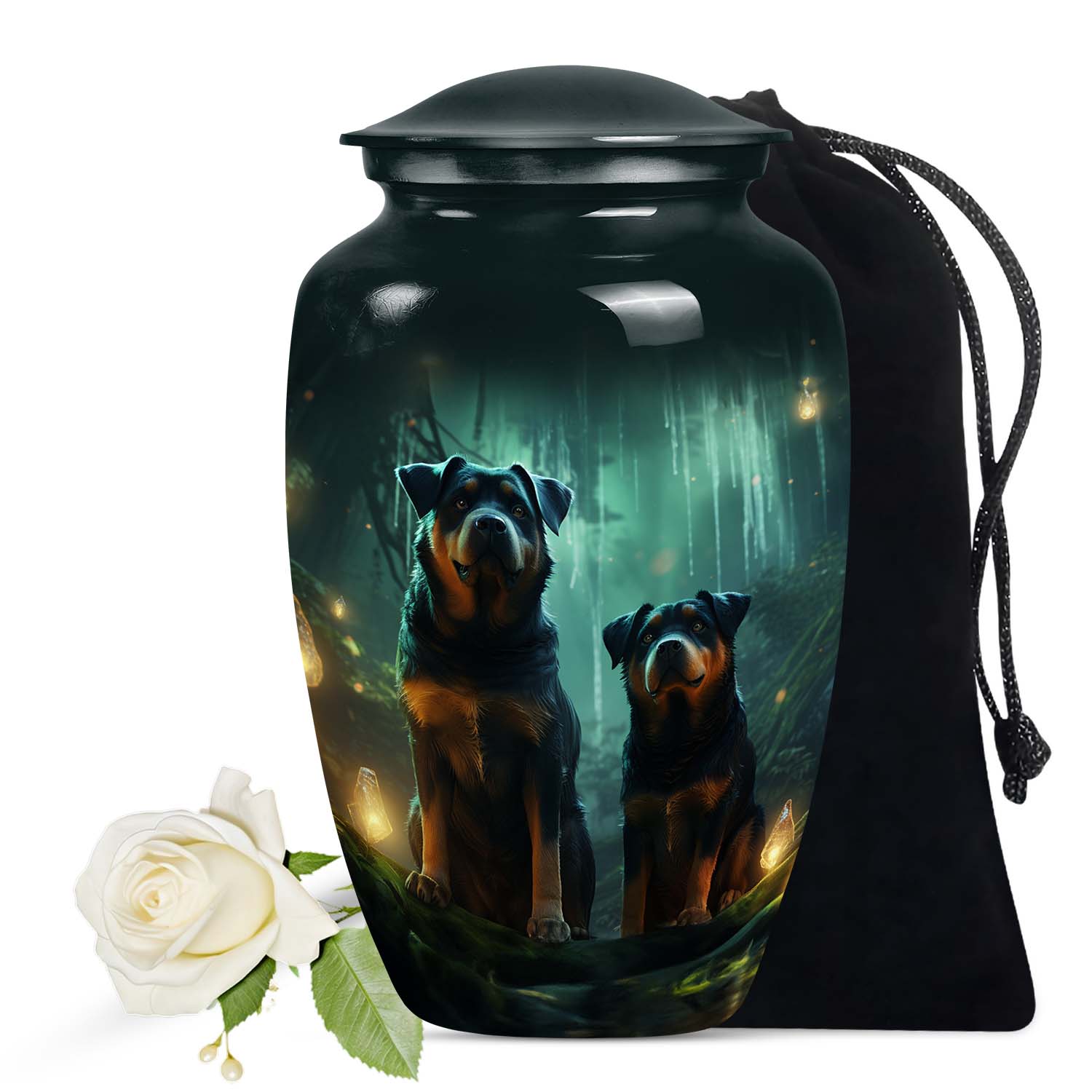 Rottweiler Dog Urn – Loving Remembrance Keepsake for a Pair of Pets
