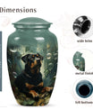 Green Pet Memorial Urn – Rottweiler Portrait Keepsake