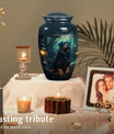 Lantern Light Dog Memorial Urn – Rottweiler Keepsake Urn for Ashes