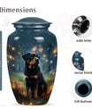Rottweiler Dog Cremation Urn – Pet Memorial Keepsake with Fairy Light