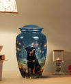 Rottweiler Dog Cremation Urn – Pet Memorial Keepsake with Fairy Light