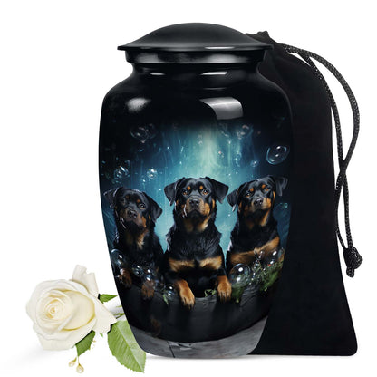 Black Personalized Dog Keepsake Urn for Pet Ashes - Yatskia