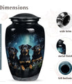 Black Dog Urn for Ashes – Triple Rottweiler Tribute Keepsake Urn