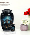 Black Dog Urn for Ashes – Triple Rottweiler Tribute Keepsake Urn