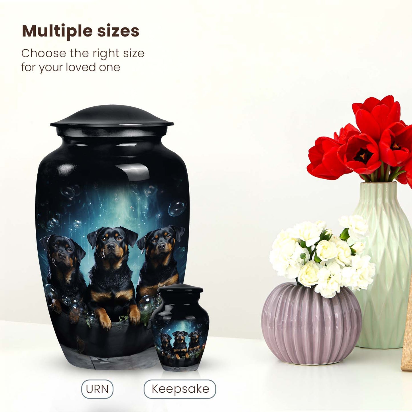 Black Personalized Dog Keepsake Urn for Pet Ashes - Yatskia
