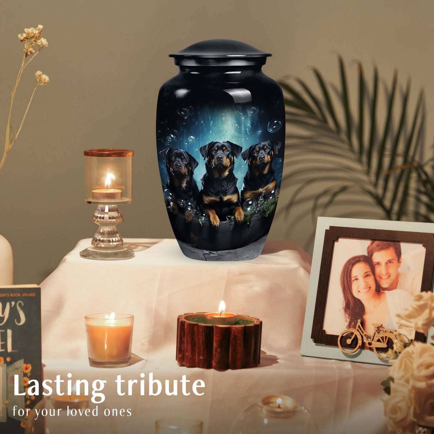 Black Personalized Dog Keepsake Urn for Pet Ashes - Yatskia