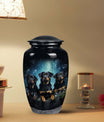 Black Dog Urn for Ashes – Triple Rottweiler Tribute Keepsake Urn