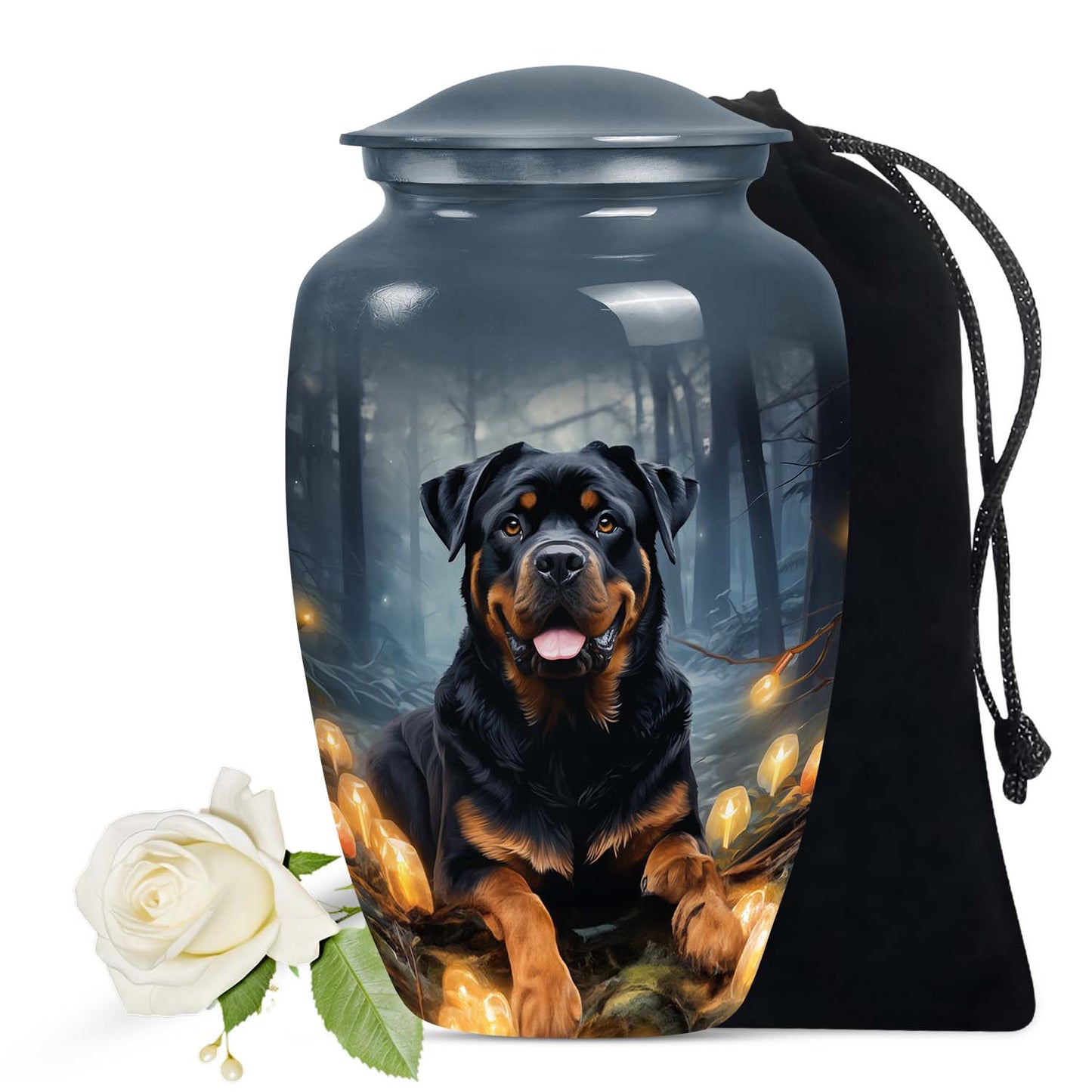 Gray Personalized Dog Keepsake Urn for Pet Ashes - Yatskia