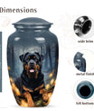 Gray Pet Remembrance Urn – Rottweiler Keepsake Urn for Ashes
