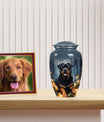 Gray Pet Remembrance Urn – Rottweiler Keepsake Urn for Ashes