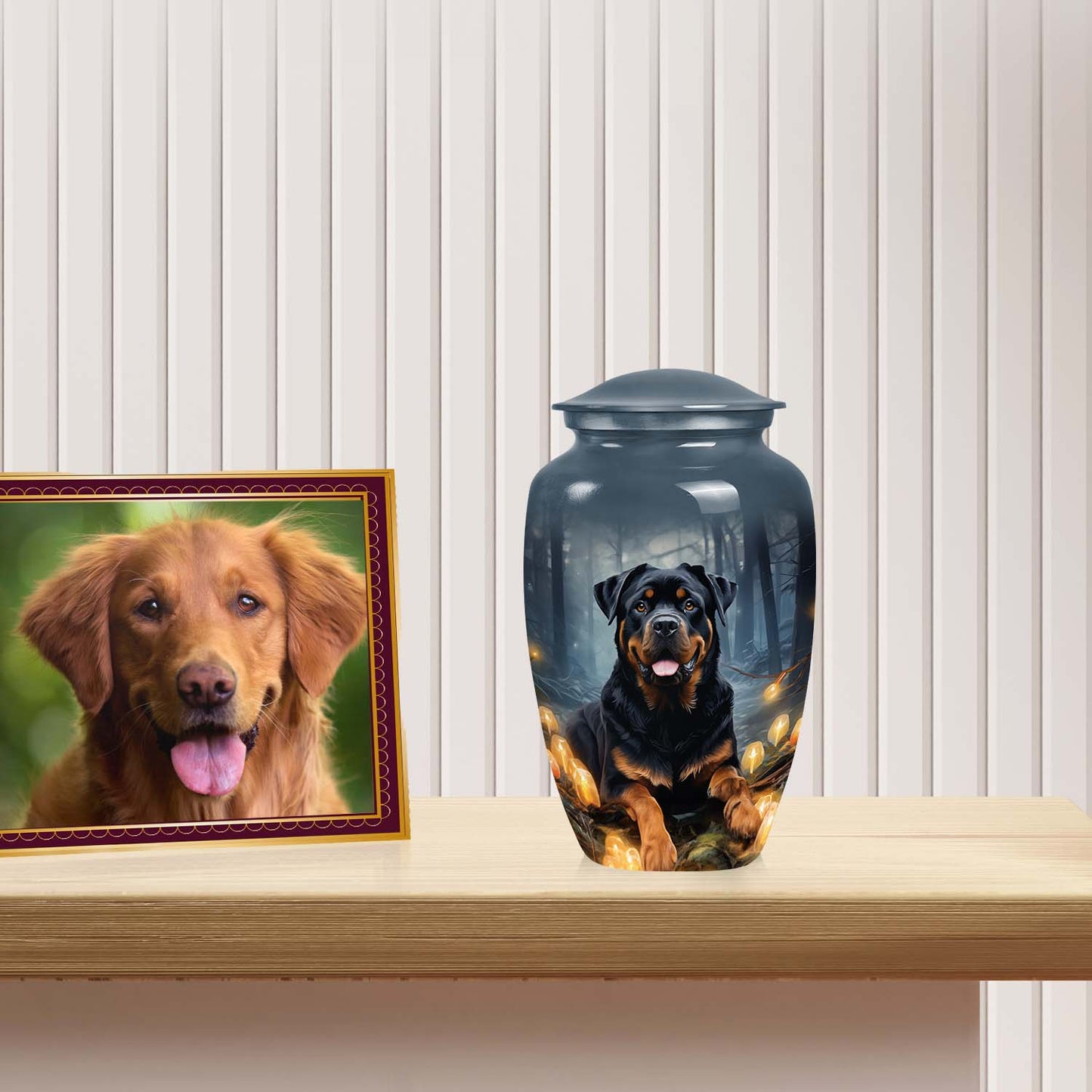 Gray Personalized Dog Keepsake Urn for Pet Ashes - Yatskia