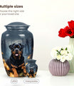 Gray Pet Remembrance Urn – Rottweiler Keepsake Urn for Ashes