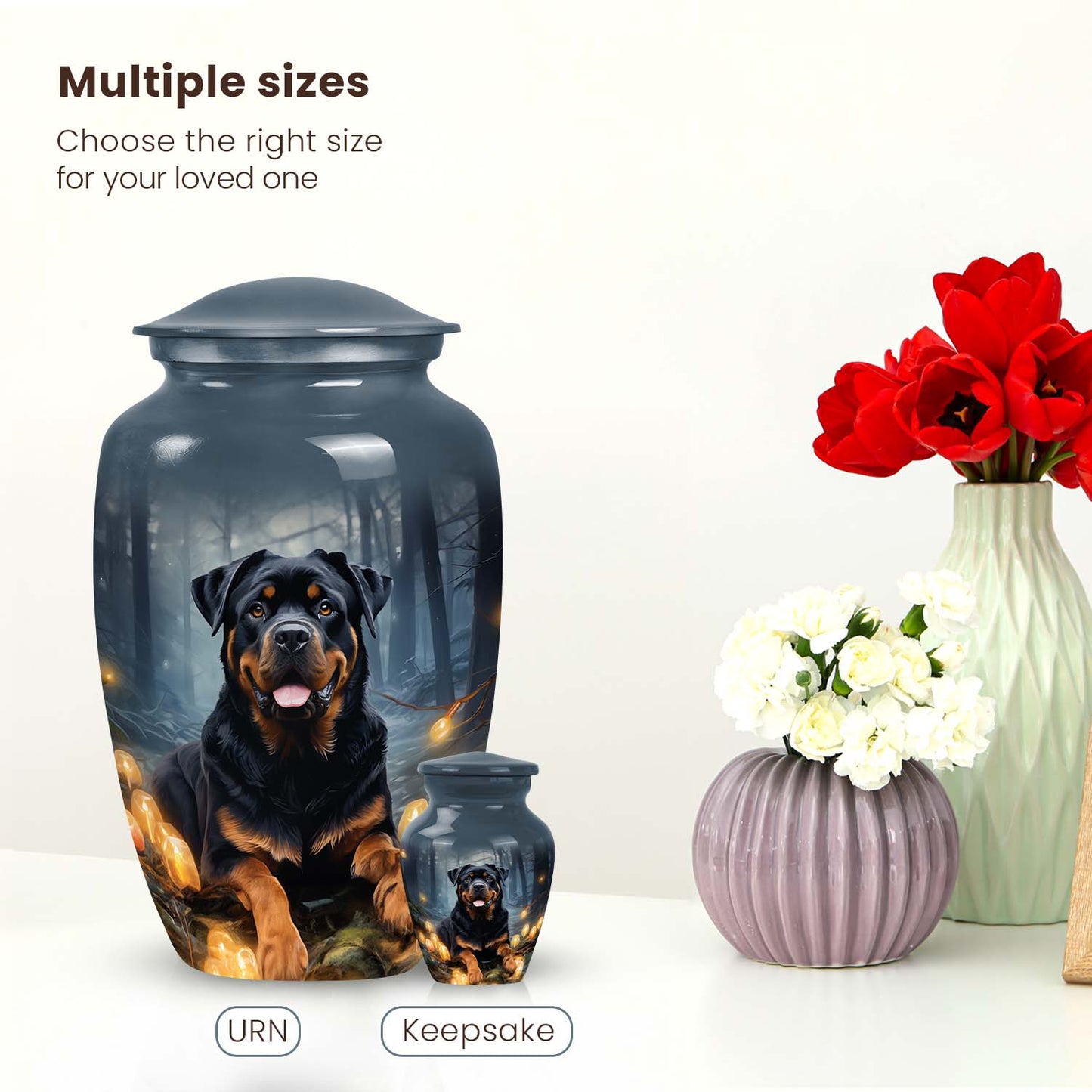 Gray Personalized Dog Keepsake Urn for Pet Ashes - Yatskia