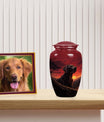 Red Cremation Urn for Pet Ashes – Loving Remembrance Urn
