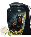 Two Rottweilers Dog Urn for Ashes – Pet Memorial Keepsake