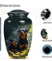 Two Rottweilers Dog Urn for Ashes – Pet Memorial Keepsake