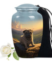 Pug Keepsake Urn with Sunset Art – Loving Dog Cremation Urn