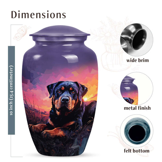 Purple Cremation Urn for Dogs – Rottweiler Memorial Urn