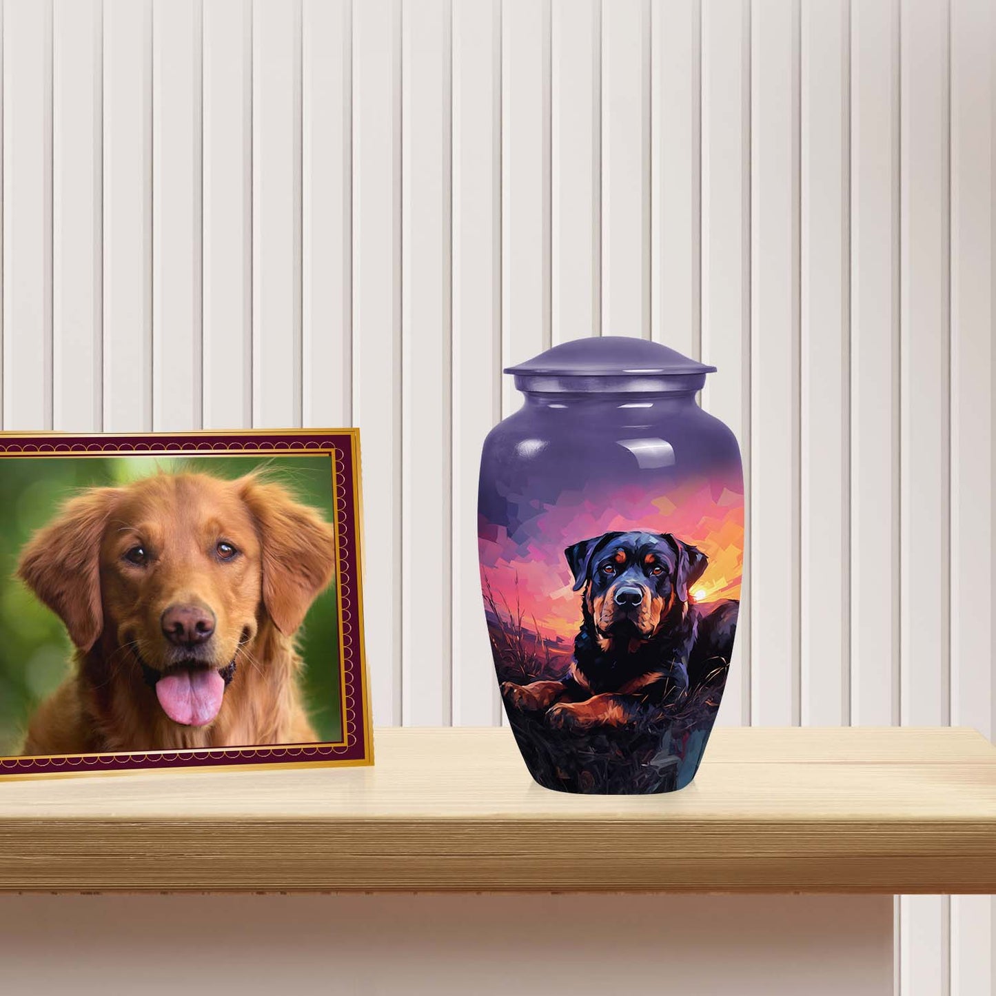 Rottweiler Memorial Urn for Ashes – Personalized Pet Cremation Urn