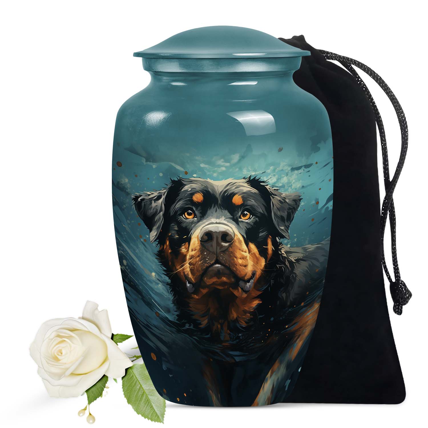 Rottweiler Pet Customized Cremation Urn for Ashes - Small Pet Urn