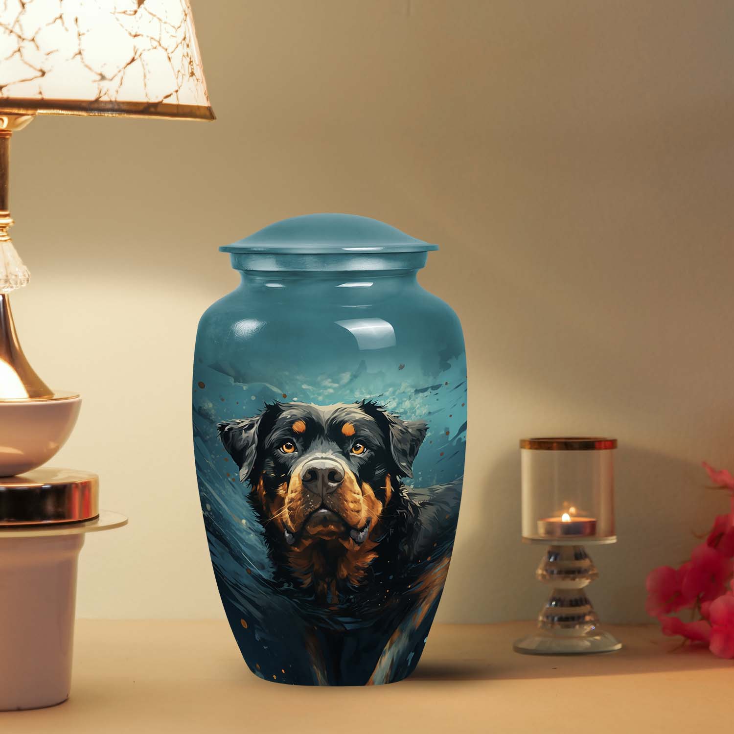 Rottweiler Pet Customized Cremation Urn for Ashes - Small Pet Urn