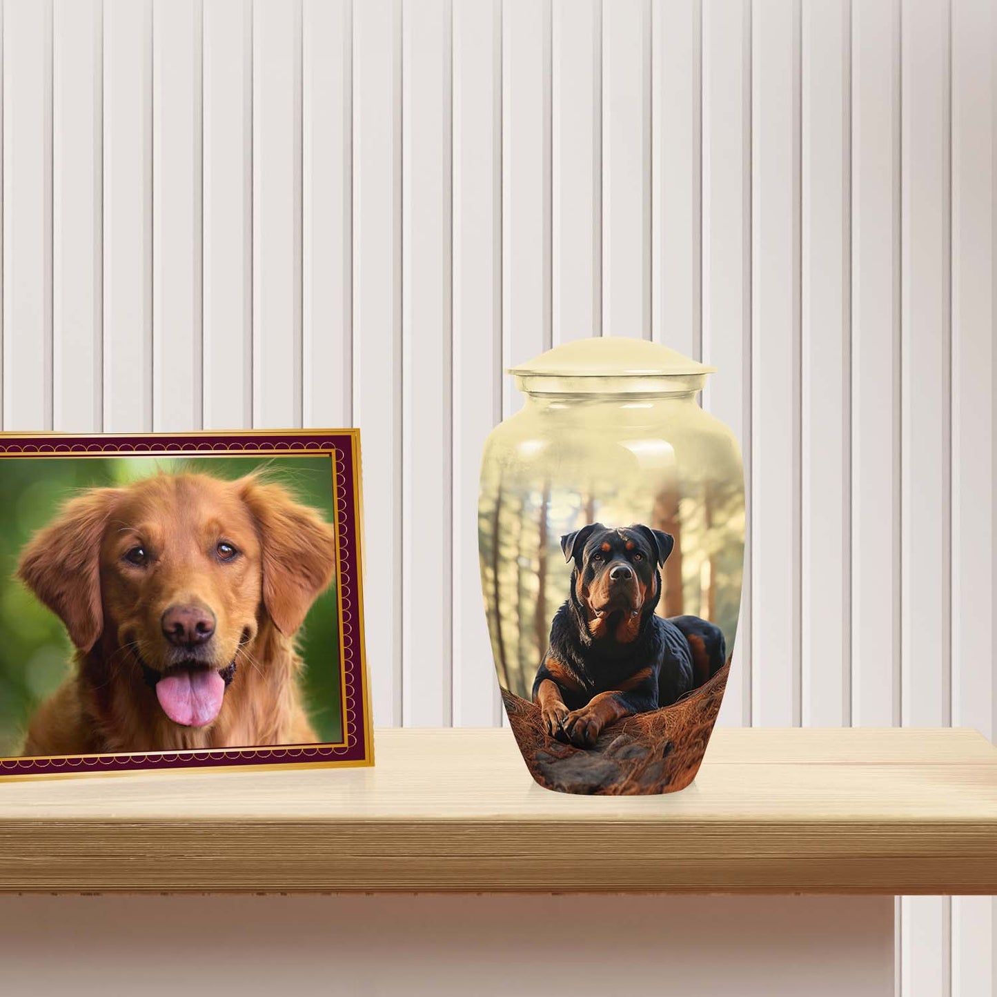 Rottweiler Memorial Urn for Ashes – Personalized Pet Cremation Urn