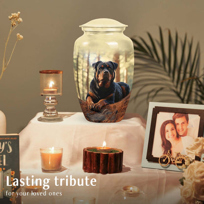 Rottweiler Memorial Urn for Ashes – Personalized Pet Cremation Urn